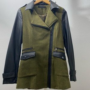 Steve Madden Leather and Wool Pea Coat Size S